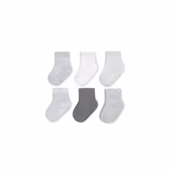 Fruit of the Loom Baby 6-Pack All Weather Crew-Length Socks  Mesh & Thermal Stretch - Unisex  Girls  Boys 12-24 Months  Grey