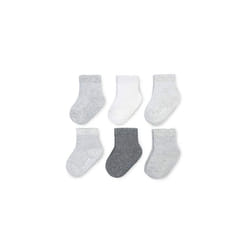 Fruit of the Loom Baby 6-Pack All Weather Crew-Length Socks  Mesh & Thermal Stretch - Unisex  Girls  Boys 12-24 Months  Grey