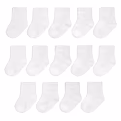 Fruit of the Loom Baby 14-Pack Grow & Fit Flex Zones Cotton Stretch Socks - Unisex  Girls  Boys (4-5 Years  White)