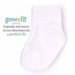 Fruit of the Loom Baby 14-Pack Grow & Fit Flex Zones Cotton Stretch Socks - Unisex  Girls  Boys 2-4 Years  Grey