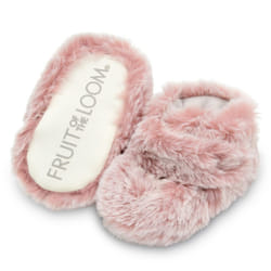Fruit of the Loom Cozy Thermal Wrap Booties with Non-Skids for Baby Girls  Boys  Unisex - Pink (12-18 Months)