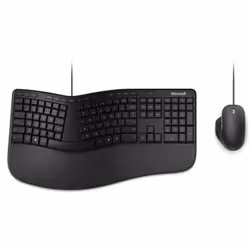 Microsoft Ergonomic Desktop, Full-size (100%), Wired, USB, Black, Mouse included