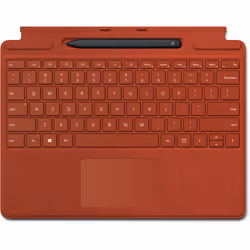 Microsoft Surface Pro X Signature + Slim Pen, Trackpad, Microsoft, Surface Pro X, Red, Poppy Red, Alcantara