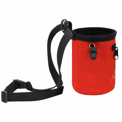 AMC Rock Climbing Panda Embroidered Chalk Bag with Zipper Pocket Red  6 inches x 4 inches