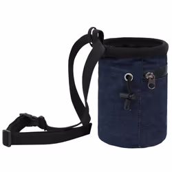 AMC Rock Climbing Panda Compact Chalk Bag with Adjustable Belt, Denim Blue