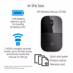 HP Z3700 Black Wireless Mouse - Additional view 8