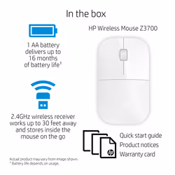 HP Z3700 White Wireless Mouse - Additional view 5