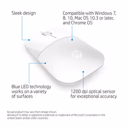 HP Z3700 White Wireless Mouse - Additional view 6