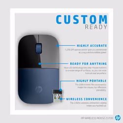 HP Z3700 Blue Wireless Mouse - Additional view 7