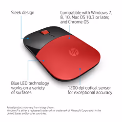 HP Z3700 Red Wireless Mouse - Additional view 5