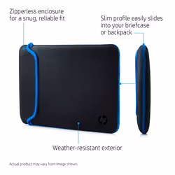 HP 39.62 cm (15.6") Neoprene Sleeve 39.6 cm (15.6") Sleeve case Black, Blue - Additional view 6
