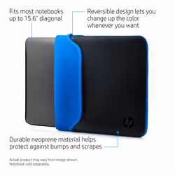 HP 39.62 cm (15.6") Neoprene Sleeve 39.6 cm (15.6") Sleeve case Black, Blue - Additional view 7