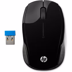 HP Wireless Mouse 200, Ambidextrous, Optical, RF Wireless, 1000 DPI, Black