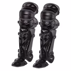 Mizuno Samurai Adult Baseball Shin Guards 15.5"""" Black/Grey