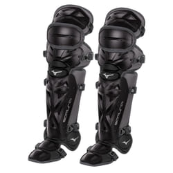 Mizuno Samurai Adult Baseball Shin Guards 15.5"""" Black/Grey