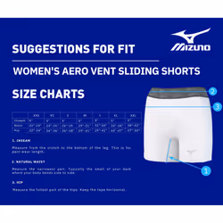 Mizuno Women's Aero Vent Padded Sliding Short  White  X-Large