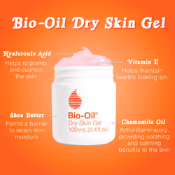 Bio-Oil Dry Skin Gel  Face and Body Moisturizer  Fast Absorbing Hydration  with Soothing Emollients and Vitamin B3  Non-Comedogenic  1.7 oz