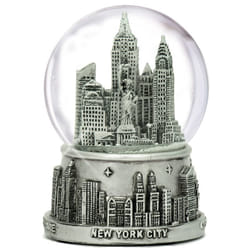 3.5"" Silver Lined New York City Snow Globe 65mm NYC Souvenir Snow Glo