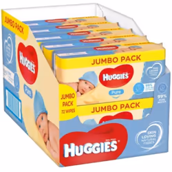Huggies Pure Baby Wipes - Pack of 10 (10 x 72 Packs, Total 720 Wipes)