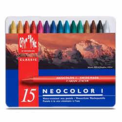 Caran Dache Metal tin with 15 Assorted Colours