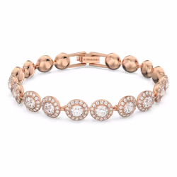 Swarovski Una Angelic Clear Crystals And Rose Gold Tone Plated Tennis Bracelet 5240513 For Women