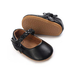 Cute White Lace Baby Girl Princess shoes Baby Moccasins Moccs Shoes - 0-6 Months, H02 Black