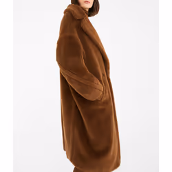 MAX MARA Teddy Bear Icon Coat In Tobacco - XS
