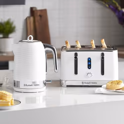 Russell Hobbs 24380 White Inspire High Gloss Plastic Four Slice Toaster