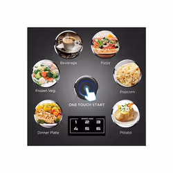 800w 23L Microwave Oven with Digital Display, Auto Defrost, One-touch Express Cook with 6 Pre-Programmed Auto Cook, and Easy Clean - Black