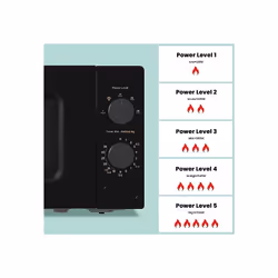 COMFEE' 700W 20L Black Microwave Oven With 5 Cooking Power Levels, Quick Defrost Function, And Kitchen Manual Timer - Compact Design CM-M202CC(BK)
