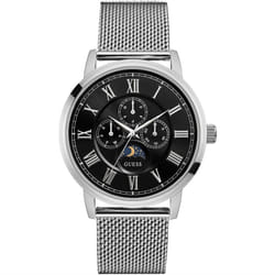 Guess Mens Watch Delancy Multi Dial Silver Mesh Strap W0871G1