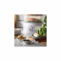 Russell Hobbs 21140 3-Tier Food Steamer, 800 W, 9 Litre, White & 22241 Food Collection Hand Blender, 200 W - White