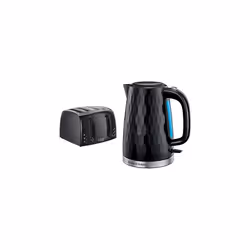 4-Slice Toaster 21651-Black, Plastic, Black & 26051 Cordless Electric Kettle Contemporary Honeycomb Design with Fast Boil and ...