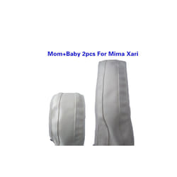 Baby Stroller PU Leather Handle Covers For Mima Xari Pram Bar Sleeve Case - mom baby 2PCS white