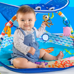 Bright Starts, Disney Baby, Finding Nemo Ocean Lights Baby Activity Gym and Play Mat with