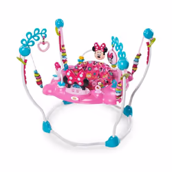 Bright Starts, Disney Baby, Minnie Mouse Peekaboo Baby Activity Jumper & Bouncer, Interactive Play Centre with Lights and Mel ...