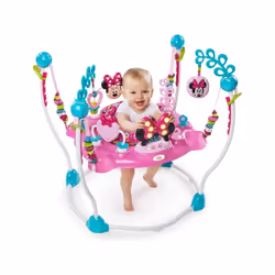 Bright Starts, Disney Baby, Minnie Mouse Peekaboo Baby Activity Jumper & Bouncer, Interactive Play Centre with Lights and Melodies