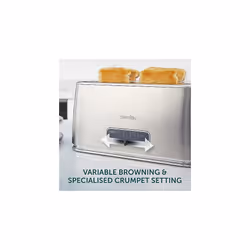 Breville Edge Silver 4-Slice Toaster with Extra Long Slots and High-Lift | Brushed Stainless Steel [VTR023]