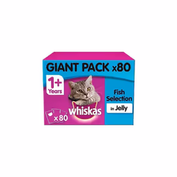 whiskas Pouch Fishermans Choice Jelly Adult Cat Food 100g x 80