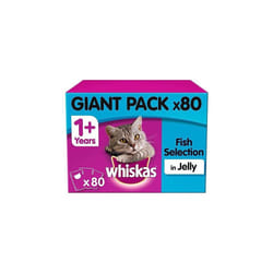 whiskas Pouch Fishermans Choice Jelly Adult Cat Food 100g x 80