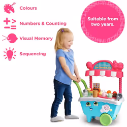 VTech LeapFrog 600703 Scoop & Learn Pretend Toddler Toy for Role Play Food and Magic Ice Cream Scooper Scoop/Learn Cart Set,