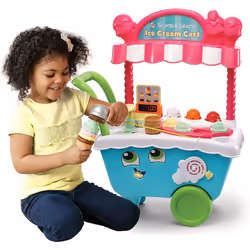 VTech LeapFrog 600703 Scoop & Learn Pretend Toddler Toy for Role Play Food and Magic Ice Cream Scooper Scoop/Learn Cart Set,