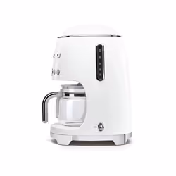 Smeg DCF02WHUK Drip Coffee Machine, Auto-Start Mode, Reuseable Filter, Digital Display, Anti-Drip System, Aroma Intensity Option,1.4 Litre Tank, White
