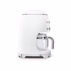 Smeg DCF02WHUK Drip Coffee Machine, Auto-Start Mode, Reuseable Filter, Digital Display, Anti-Drip System, Aroma Intensity Option,1.4 Litre Tank, White