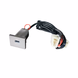 Silver USB Car Charger Socket 12V/24V USB Charging Outlet Power Adapter - TYPE C
