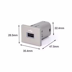 Silver USB Car Charger Socket 12V/24V USB Charging Outlet Power Adapter - TYPE C