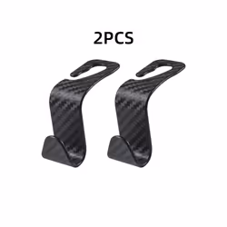 Car Seat Headrest Hook Carbon Fiber Mobile Phone Holder Car Vehicle Universal - 2Pcs A