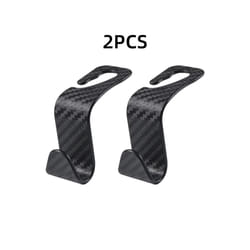Car Seat Headrest Hook Carbon Fiber Mobile Phone Holder Car Vehicle Universal - 2Pcs A