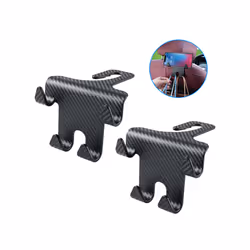 Car Seat Headrest Hook Carbon Fiber Mobile Phone Holder Car Vehicle Universal - 2Pcs A