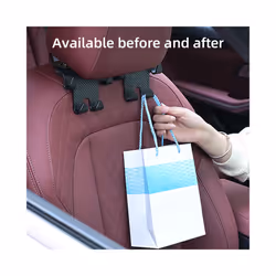 Car Seat Headrest Hook Carbon Fiber Mobile Phone Holder Car Vehicle Universal - 2Pcs A